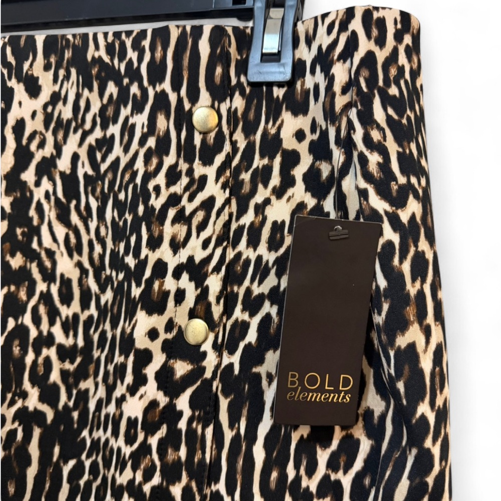 NWT Bold Elements Leopard Print Side Snap Skirt N… - image 5